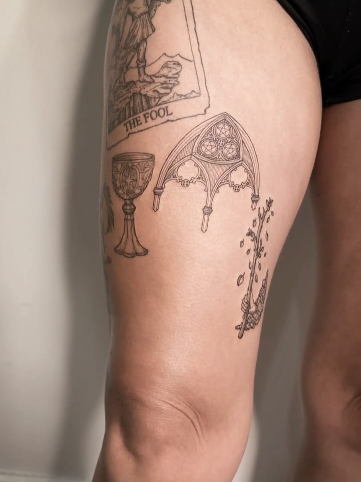 Post 2 by Stacey Sykes | Etching & Gothic Tattoos | Melbourne on Instagram (carousel)
