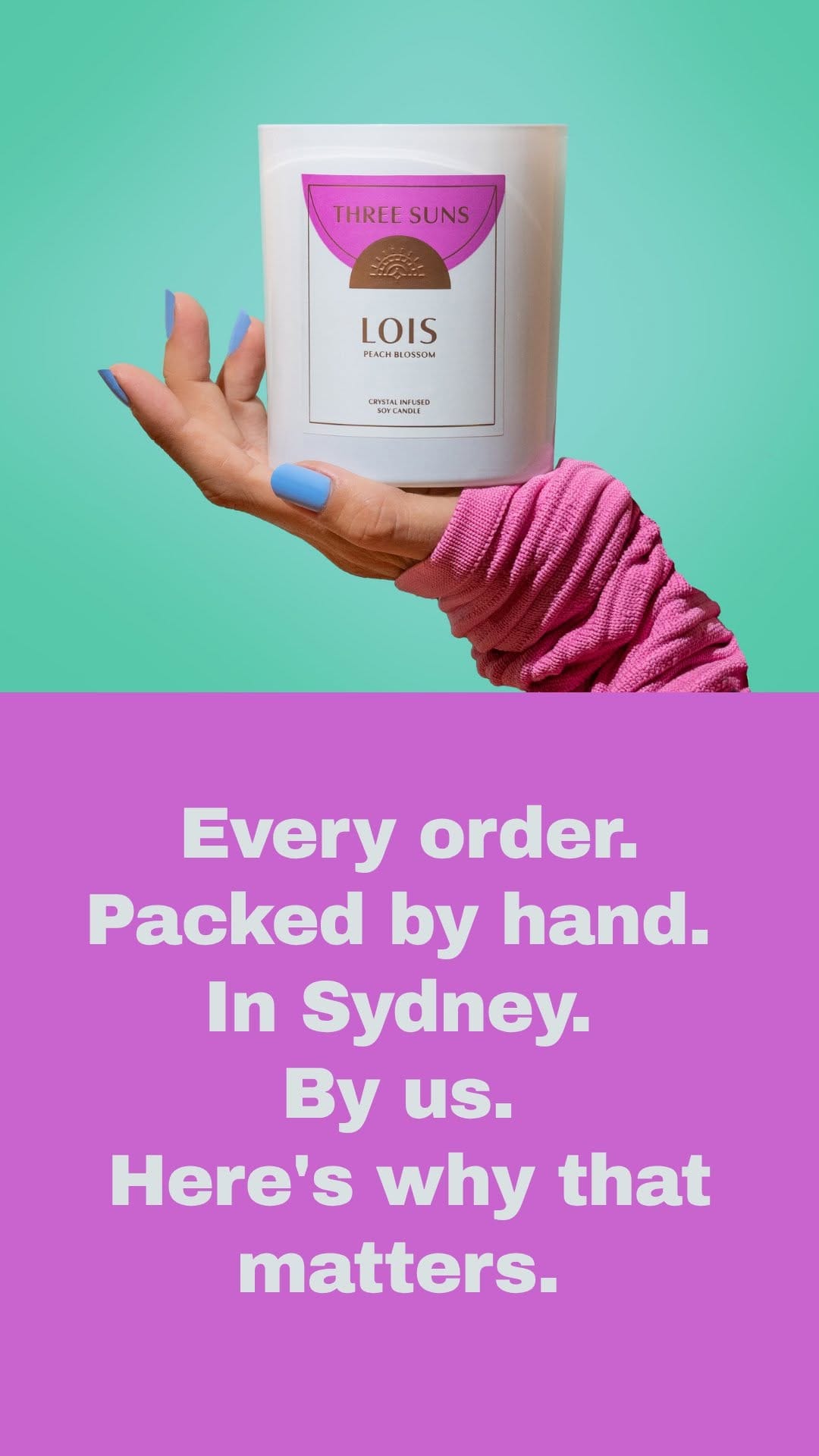 Post 3 by Three Suns | Crystal Infused Candles & Home Fragrance on Instagram (video)