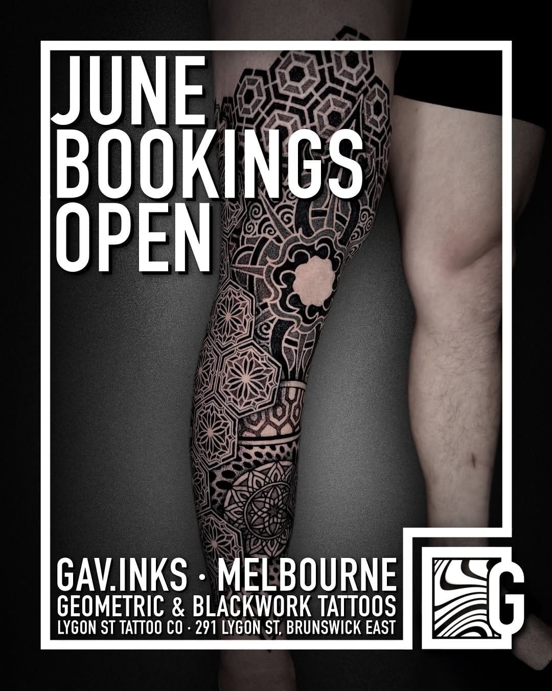 Post 1 by Gav.Inks · Geometric & Blackwork Tattoos Melbourne on Instagram (carousel)