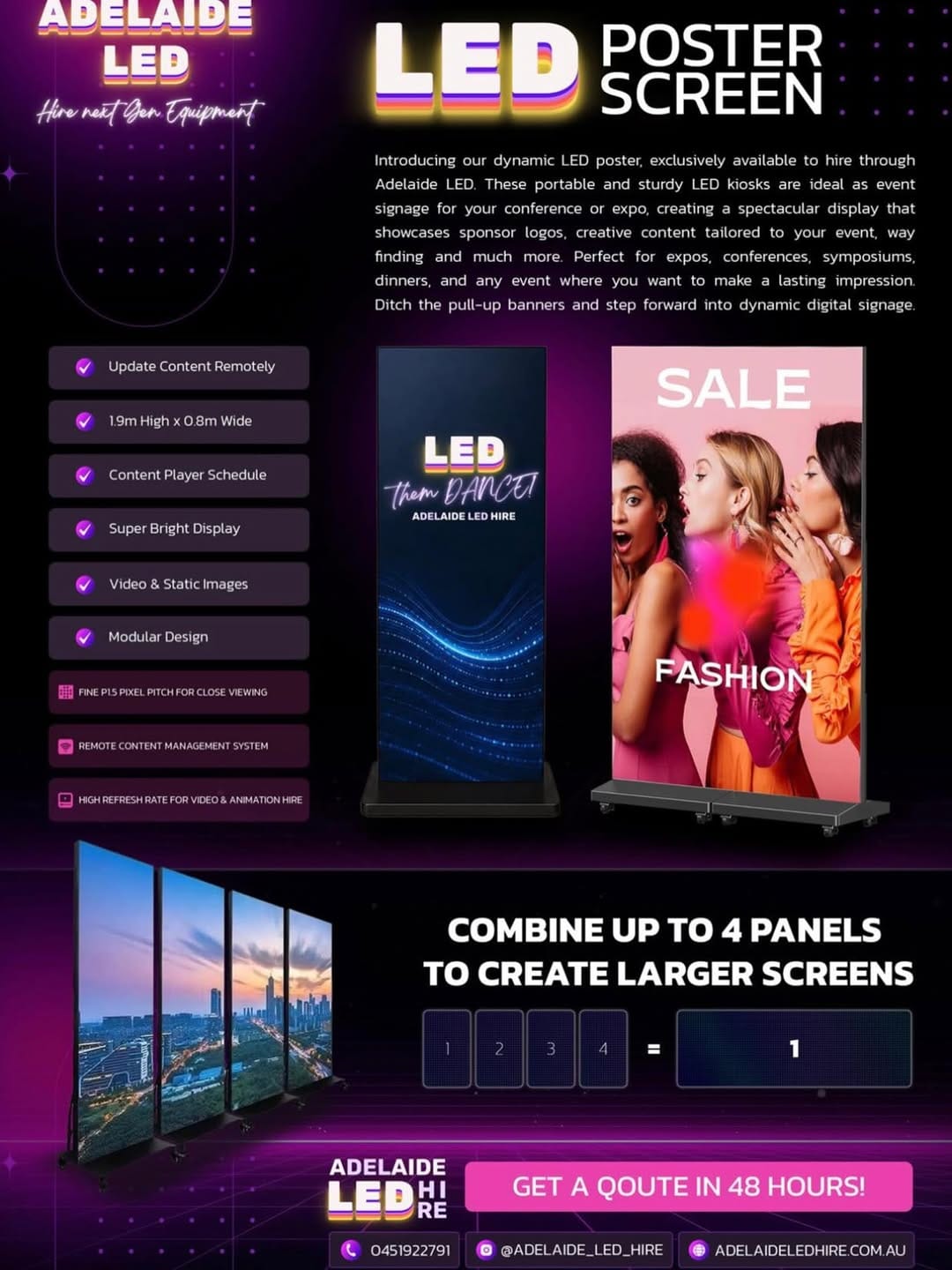 Post 1 by Adelaide LED Hire on Instagram (image)