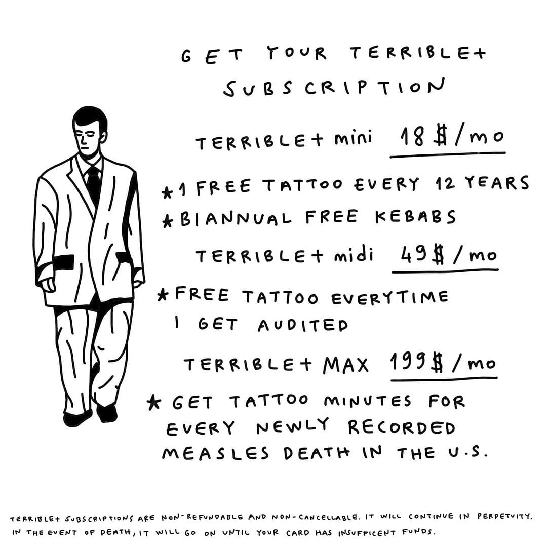 Post 3 by Terrible Terrible on Instagram (image)