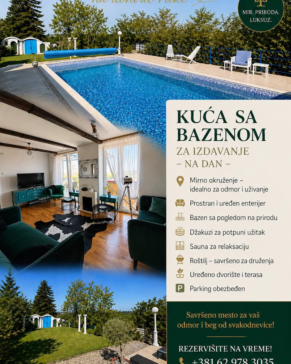 Post 5 by VILA SANTORINI- NOVI SAD/ House with swimming pool, sauna on Instagram (image)