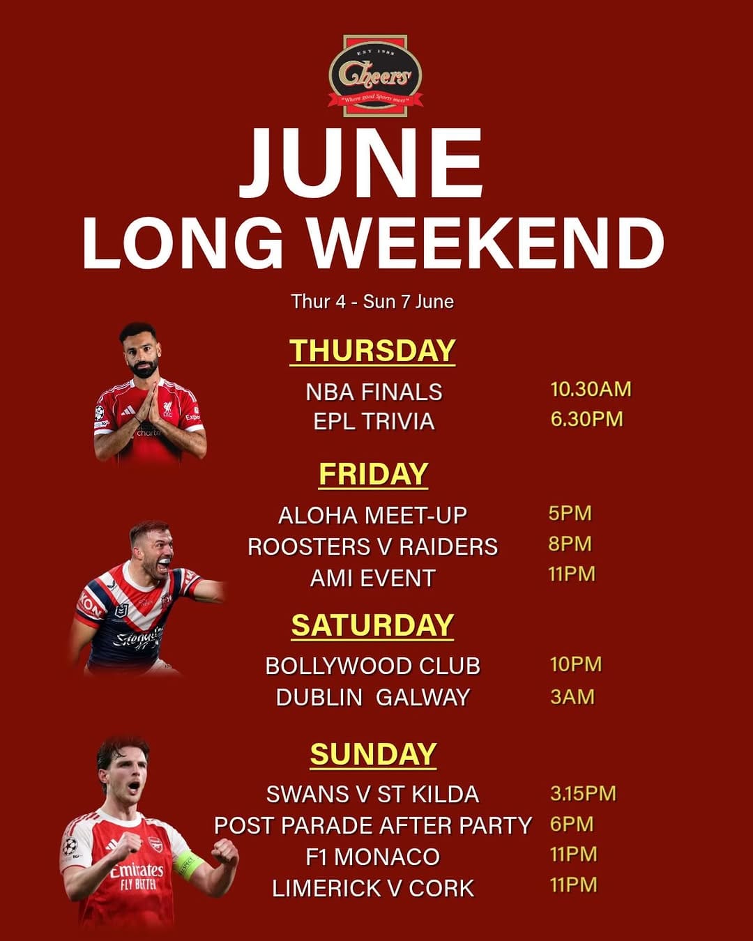 Post 2 by Cheers Bar Sydney on Instagram (image)