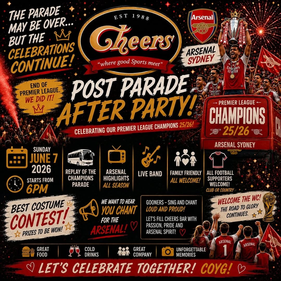 Post 3 by Cheers Bar Sydney on Instagram (image)