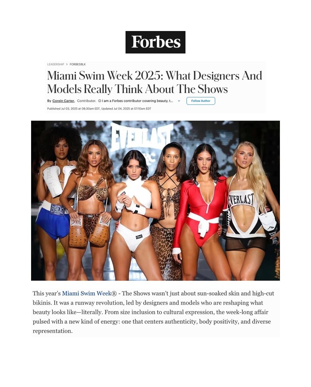 Post 10 by Miami Swim Week®️- The Shows on Instagram (carousel)