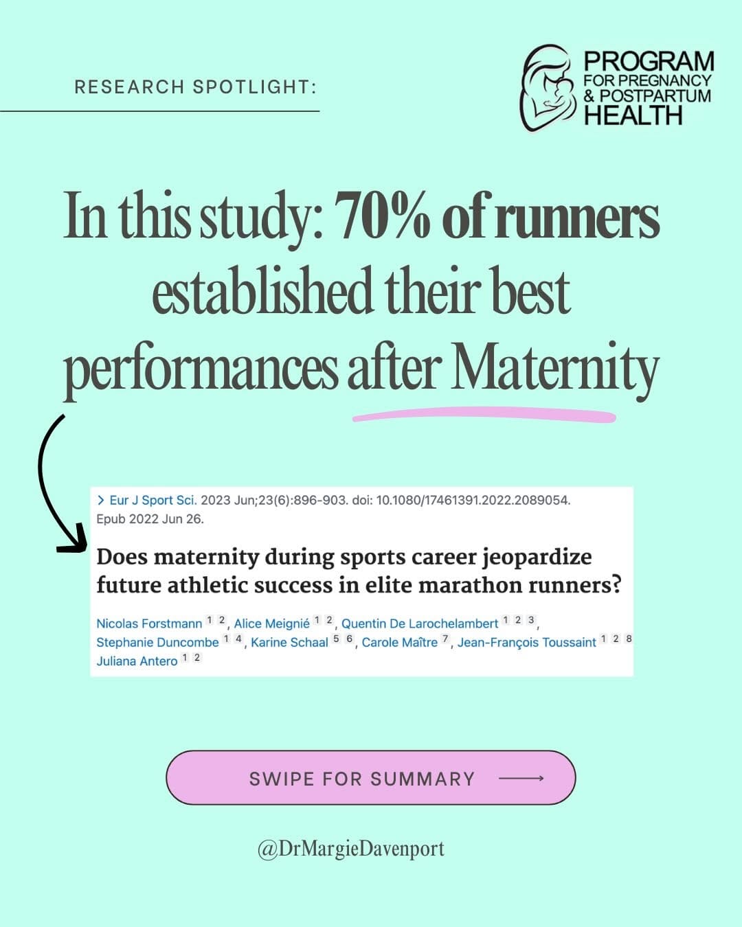 Post 1 by Dr Margie Davenport, PhD ✨ Pregnancy & Postpartum Health on Instagram (carousel)