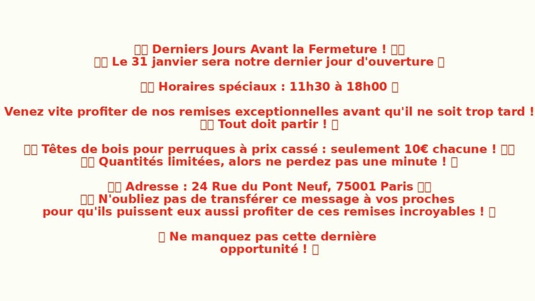 Post 1 by 1ere boutique UNICE HAIR à Paris on Instagram (image)
