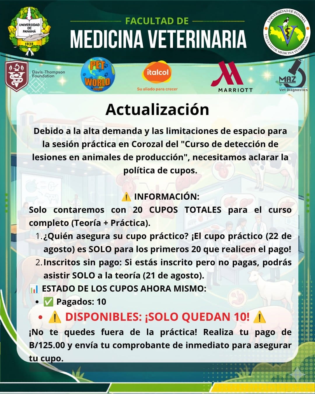 Post 2 by FacultadMedicinaVeterinariaUP on Instagram (carousel)