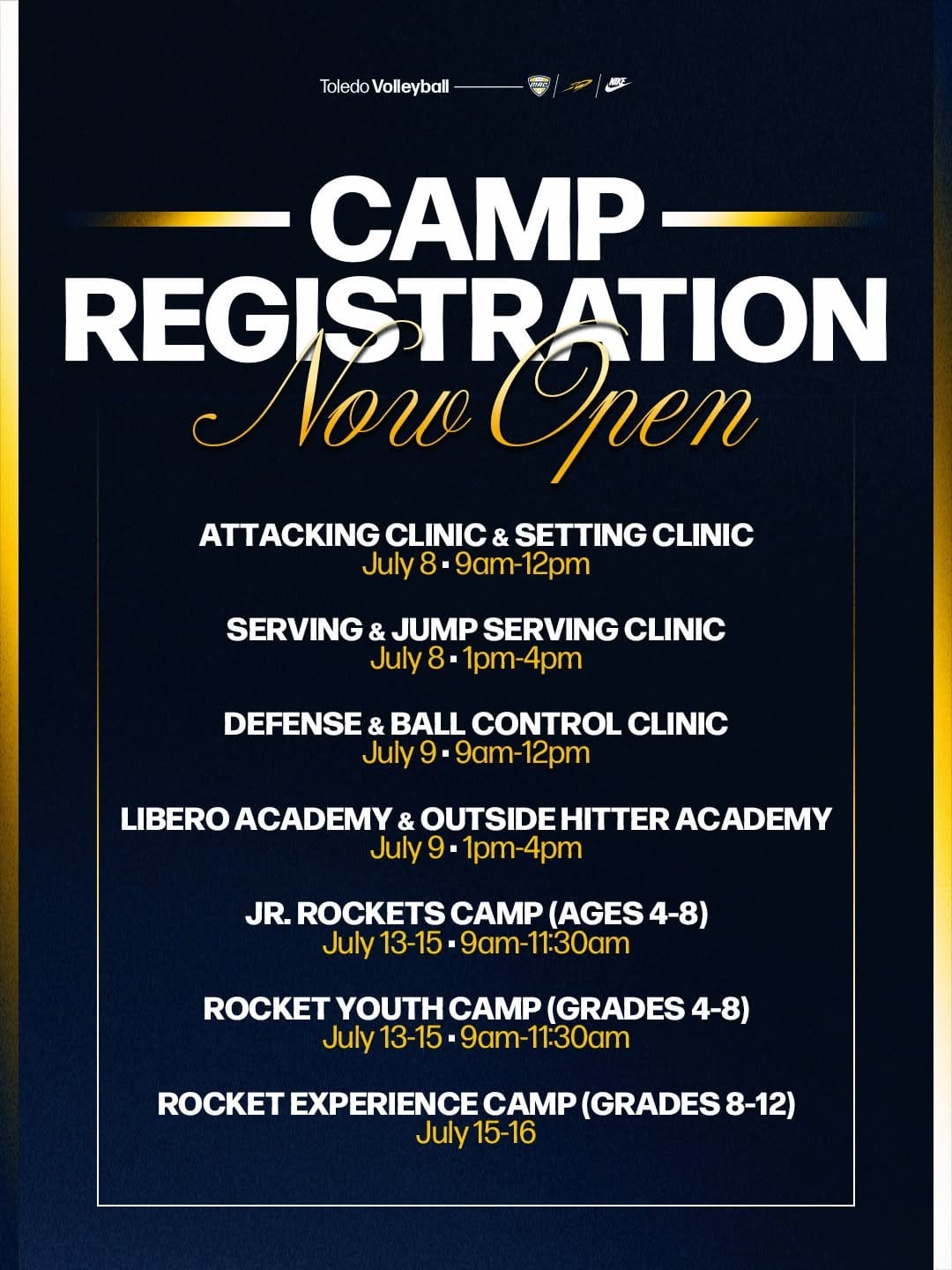 Post 9 by Toledo Volleyball on Instagram (image)