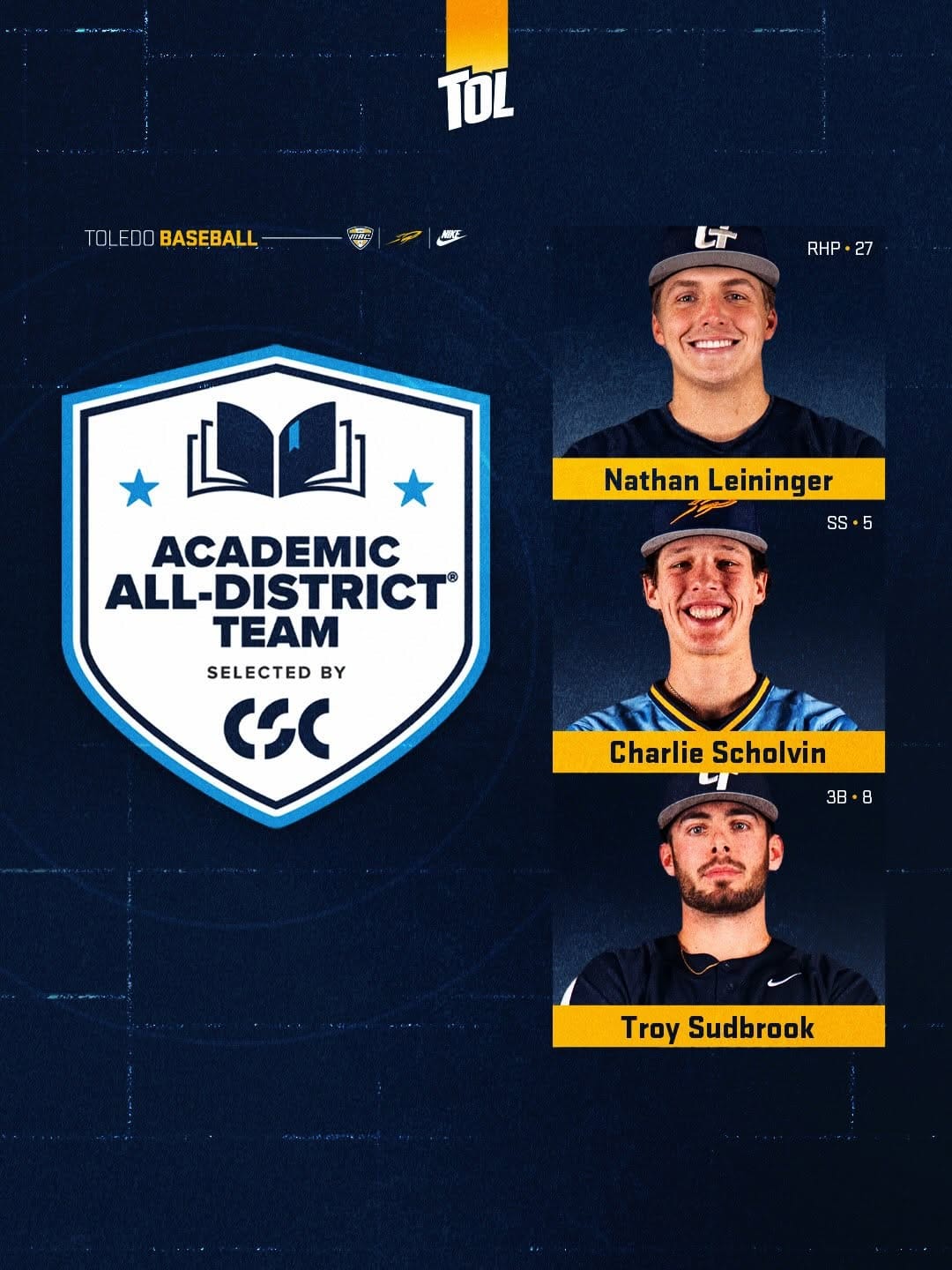 Post 3 by Toledo Baseball on Instagram (image)
