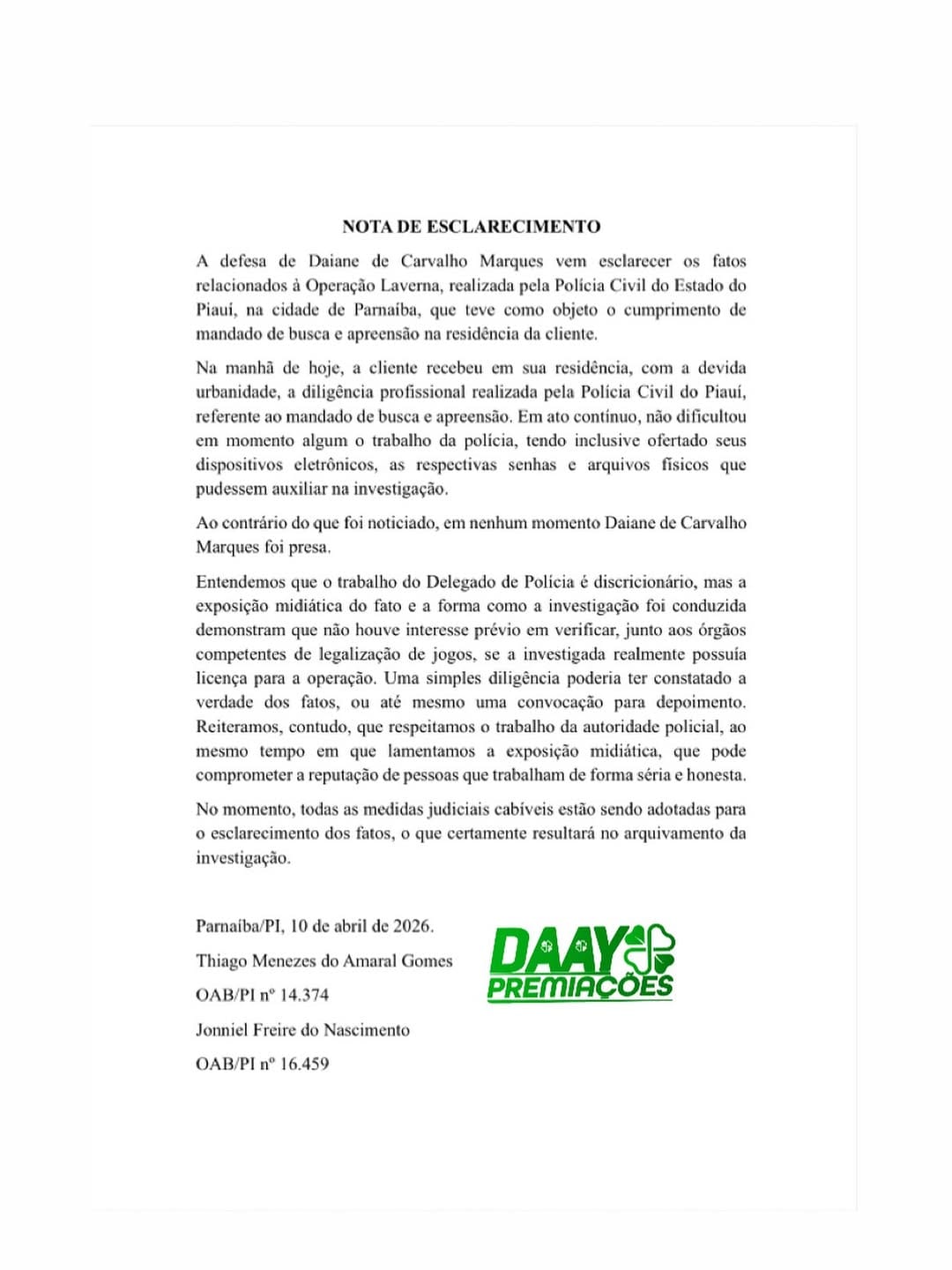 Post 9 by DAAY PREMIAÇÕES on Instagram (image)