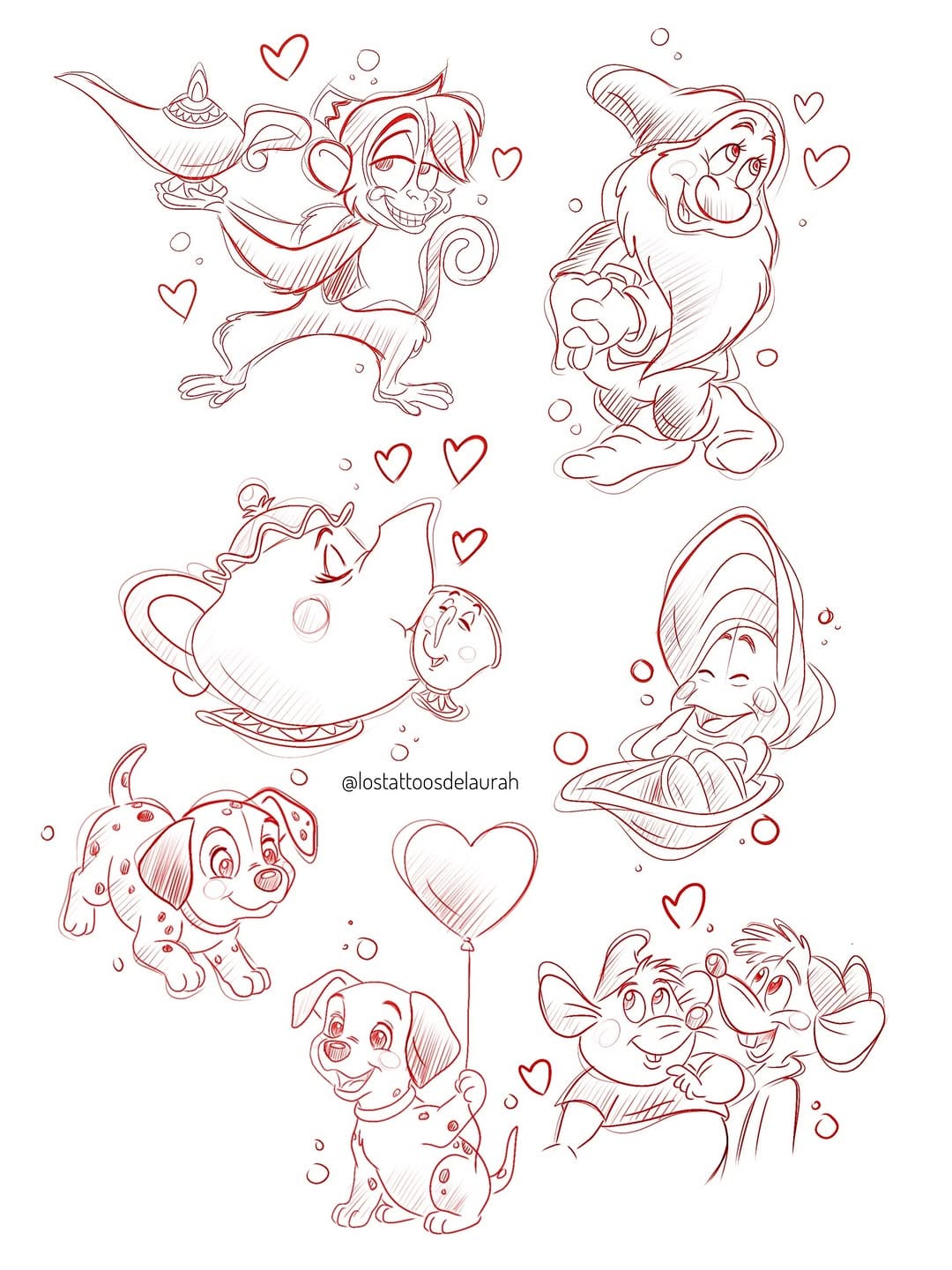 Post 1 by 🖤 laurah | Disney tattoos!! on Instagram (carousel)