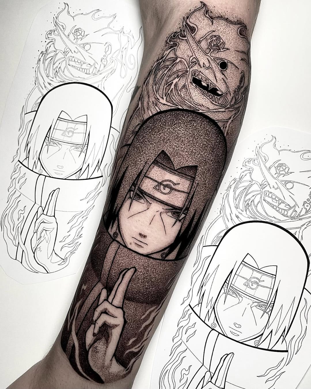 Post 10 by 𝔅𝔩𝔞𝔠𝓀 𝔍𝔬𝔱𝔞 | Anime Tattoo Malaga on Instagram (carousel)