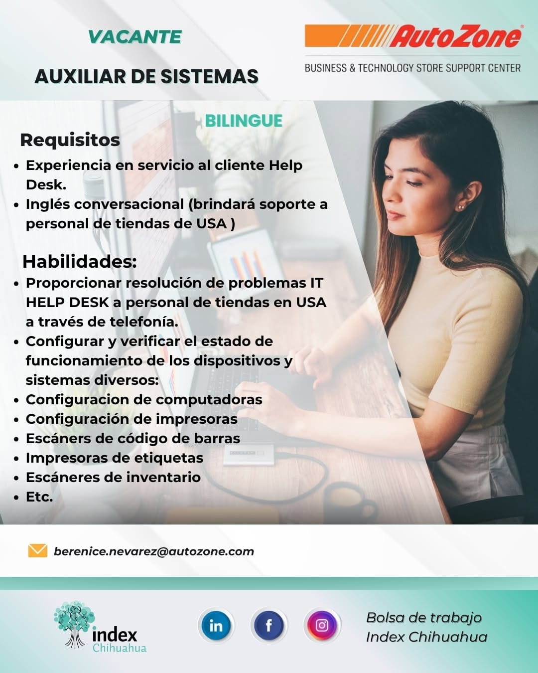 Post 2 by Bolsa de Trabajo Index Chihuahua on Instagram (image)