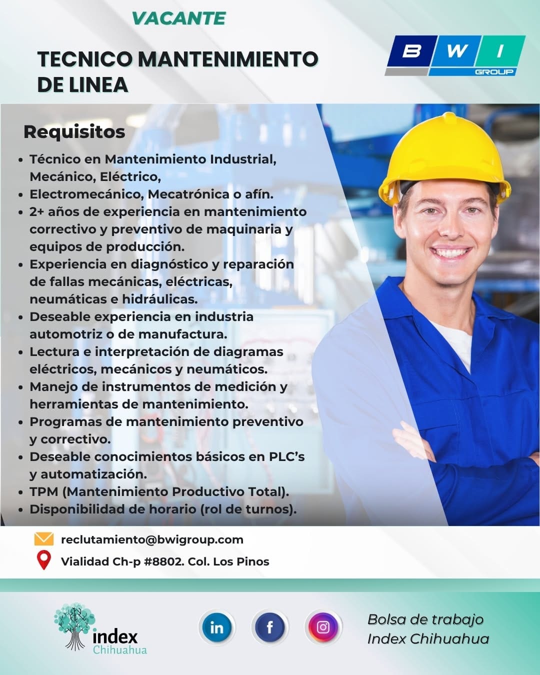 Post 7 by Bolsa de Trabajo Index Chihuahua on Instagram (image)