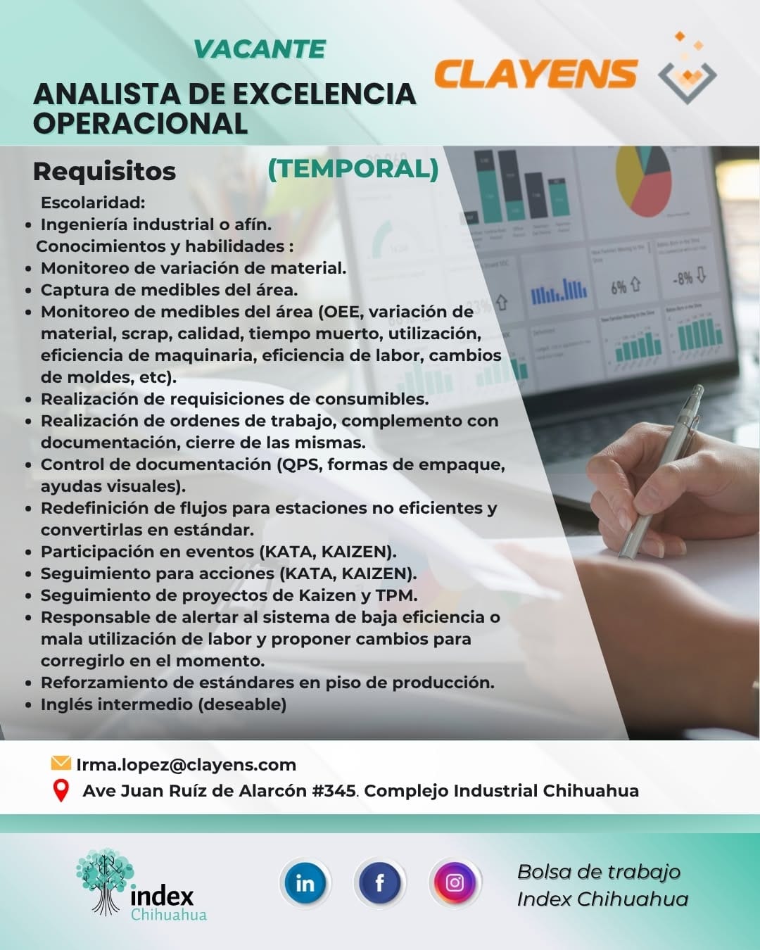 Post 9 by Bolsa de Trabajo Index Chihuahua on Instagram (image)