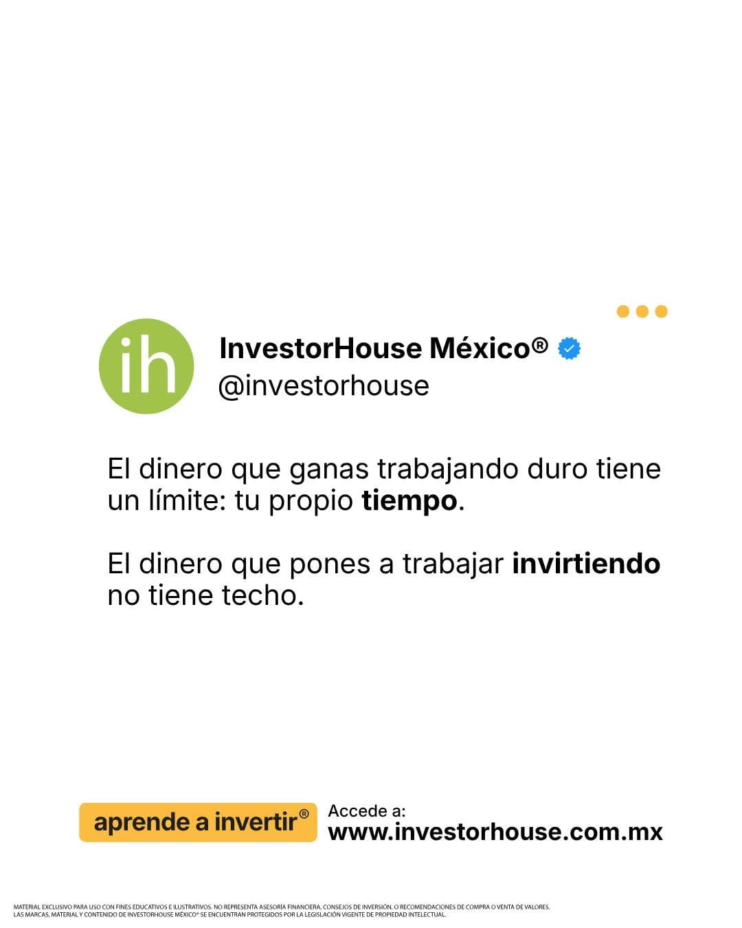 Post 3 by InvestorHouse México® on Instagram (image)