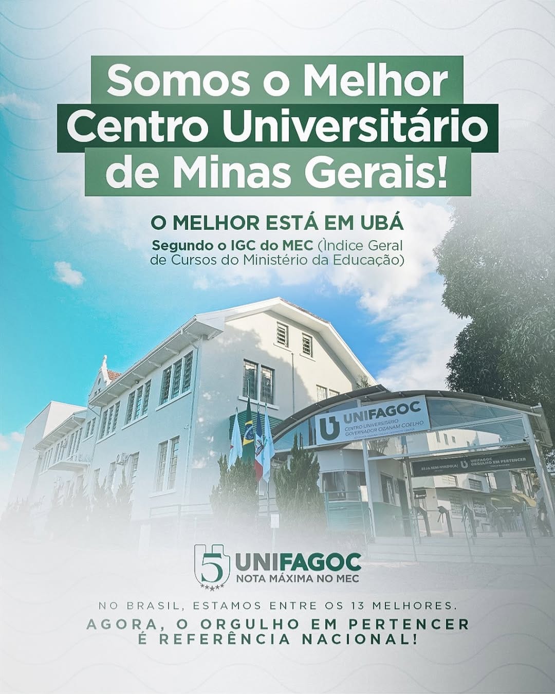 Post 10 by UNIFAGOC - 1° LUGAR EM MINAS on Instagram (image)