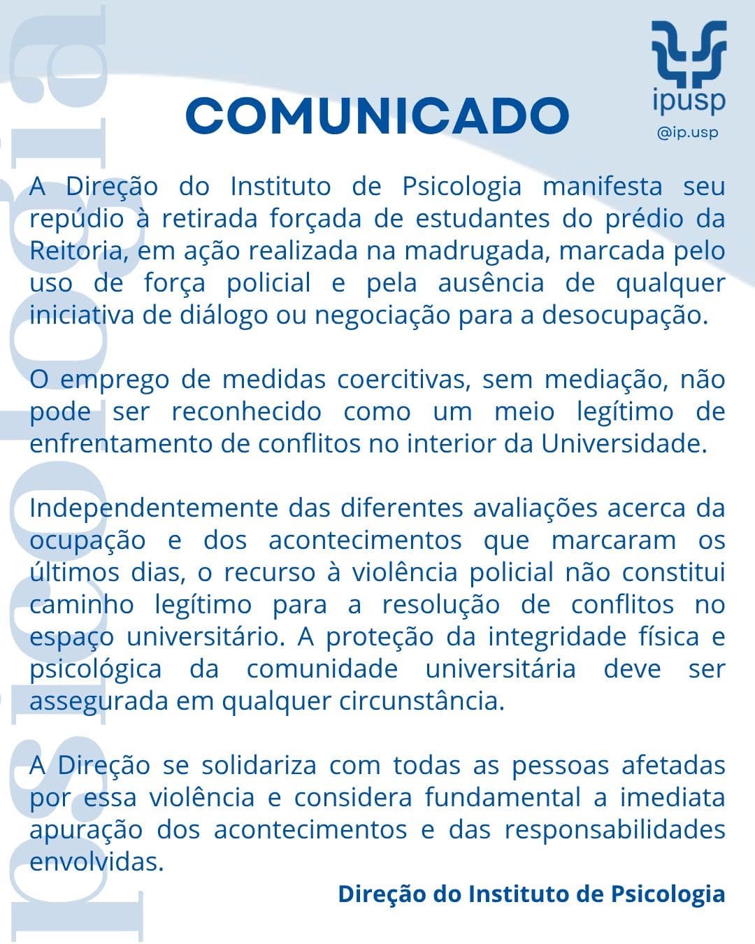 Post 9 by IPUSP – Instituto de Psicologia da USP on Instagram (image)