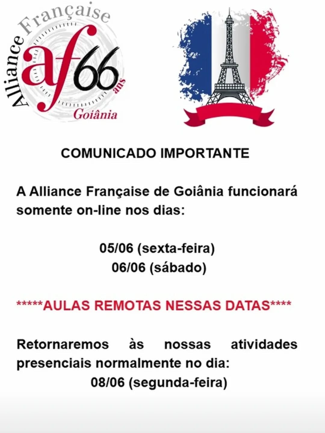Post 1 by Aliança Francesa Goiânia on Instagram (image)