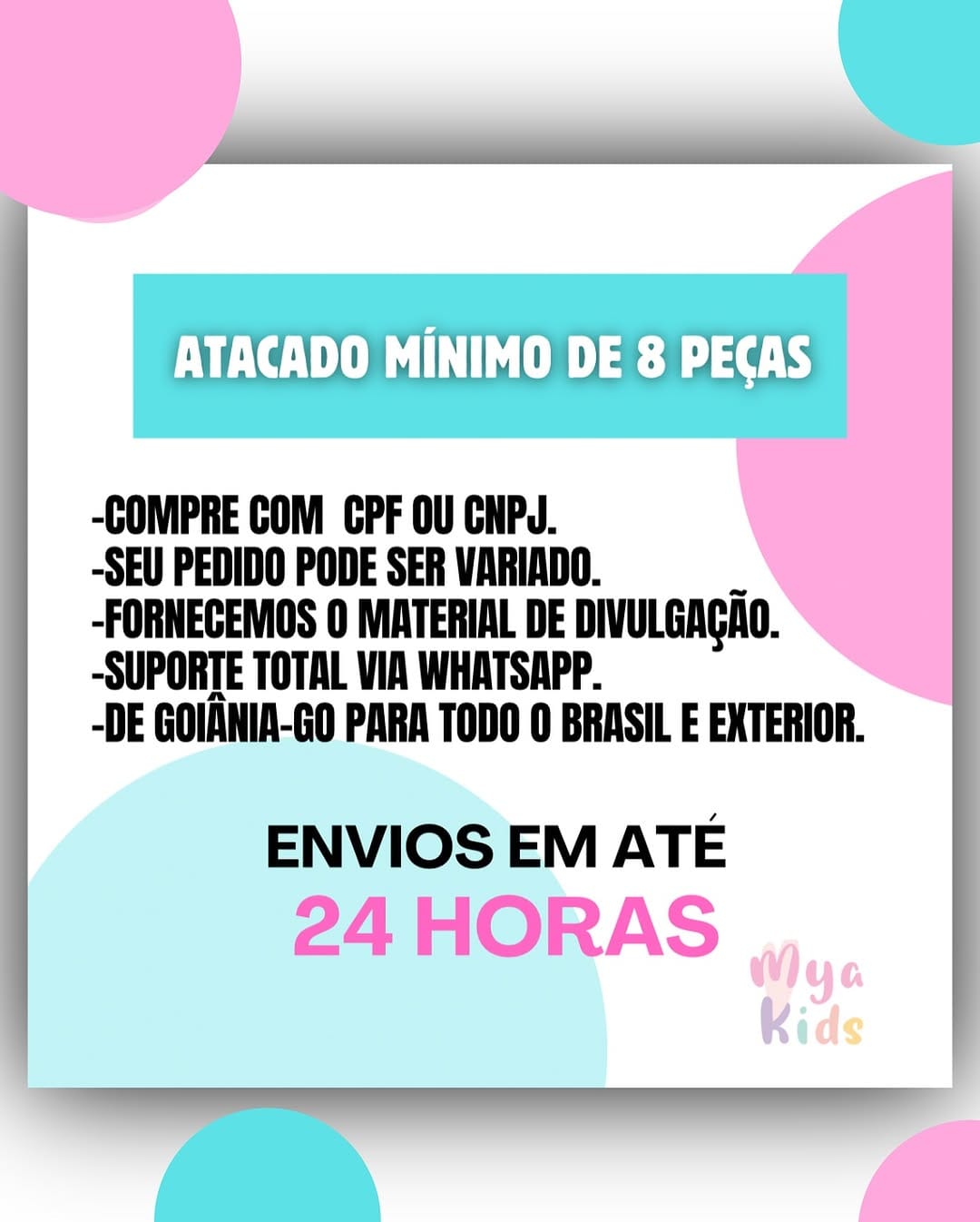 Post 9 by Mya Kids - Atacado🎀 on Instagram (image)