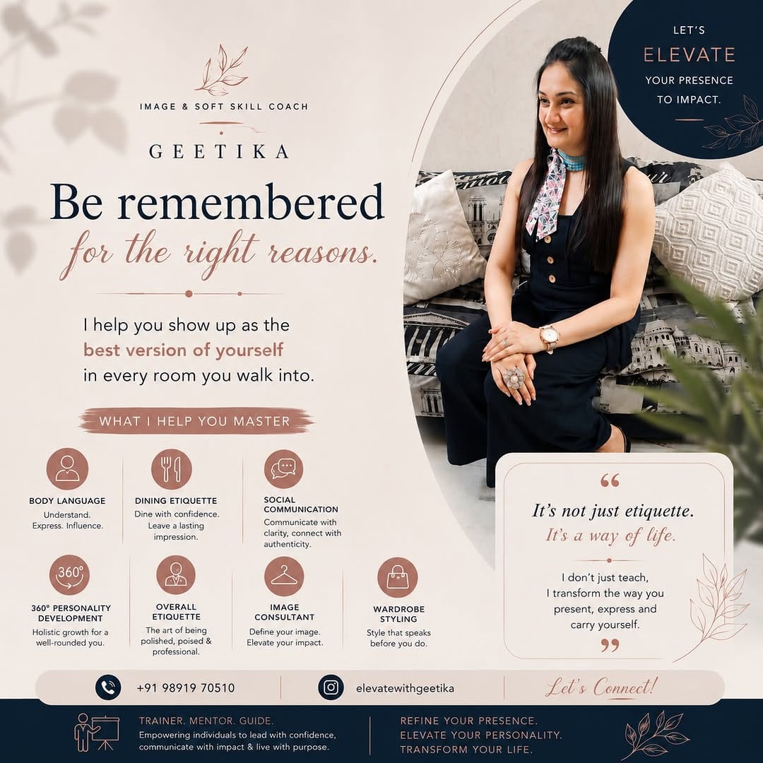 Post 7 by Geetika | Image & Soft Skills Coach on Instagram (image)