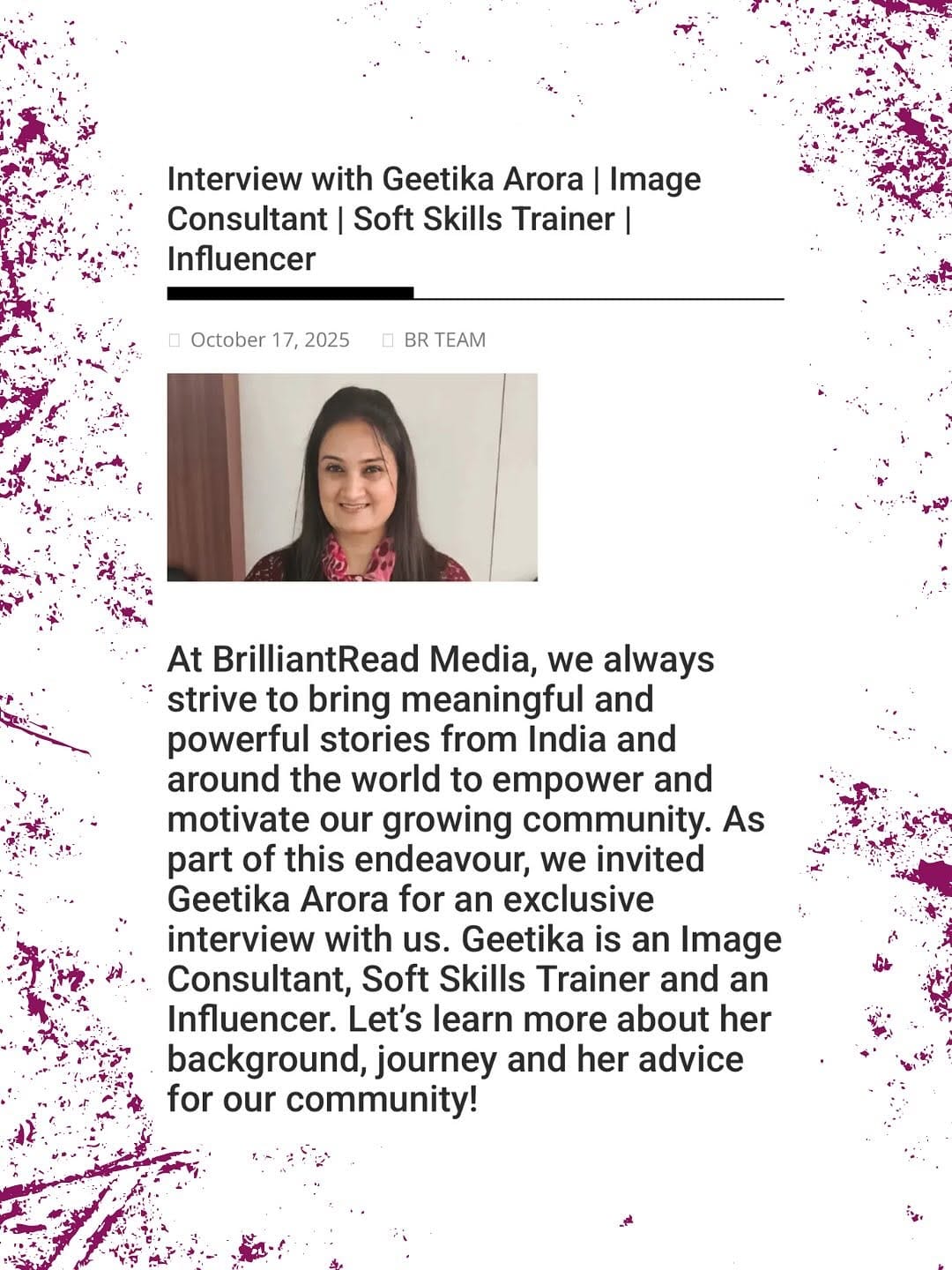 Post 8 by Geetika | Image & Soft Skills Coach on Instagram (carousel)