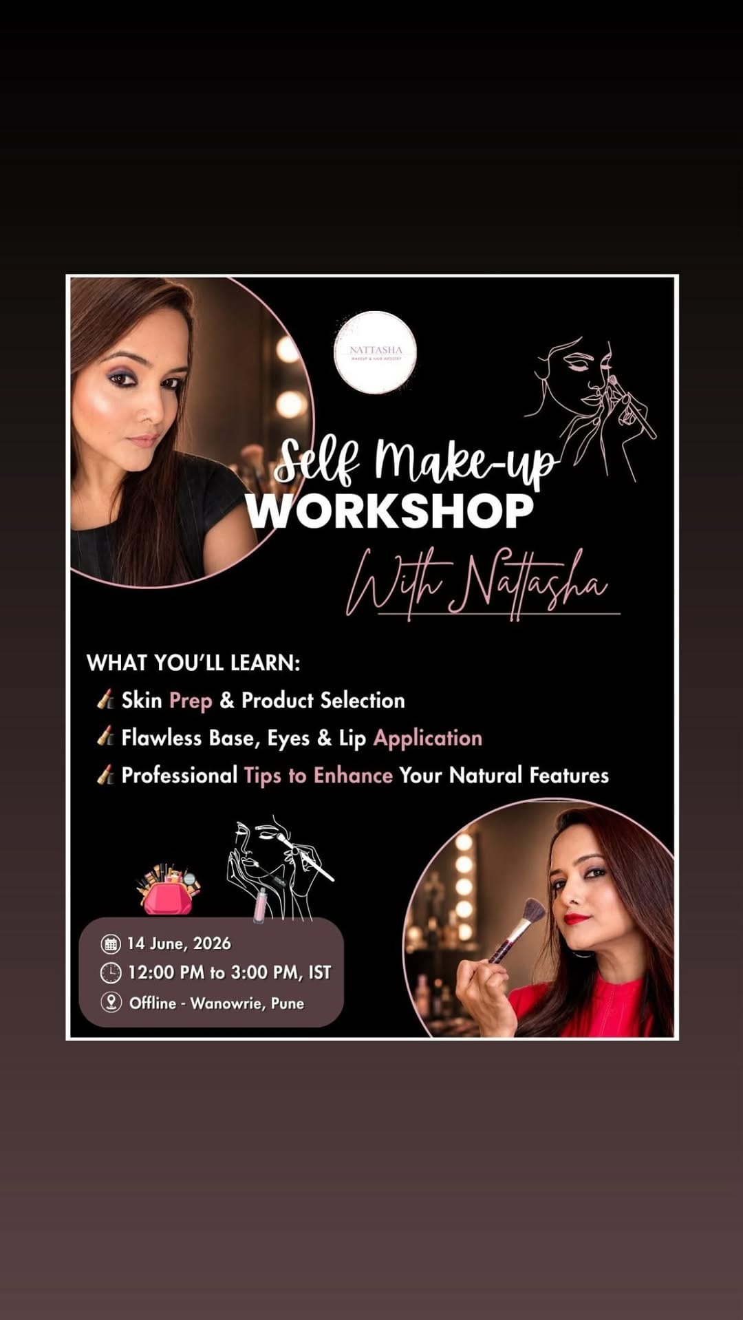 Post 1 by Dubai Makeup Artist Nattasha on Instagram (video)