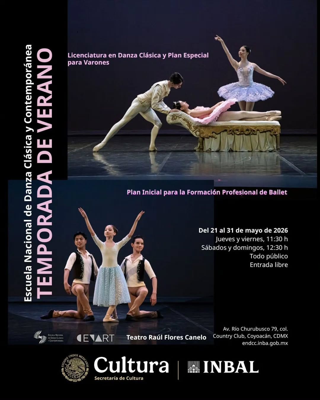 Post 8 by Escuela Nacional de Danza Clásica y Contemporánea del INBAL on Instagram (image)