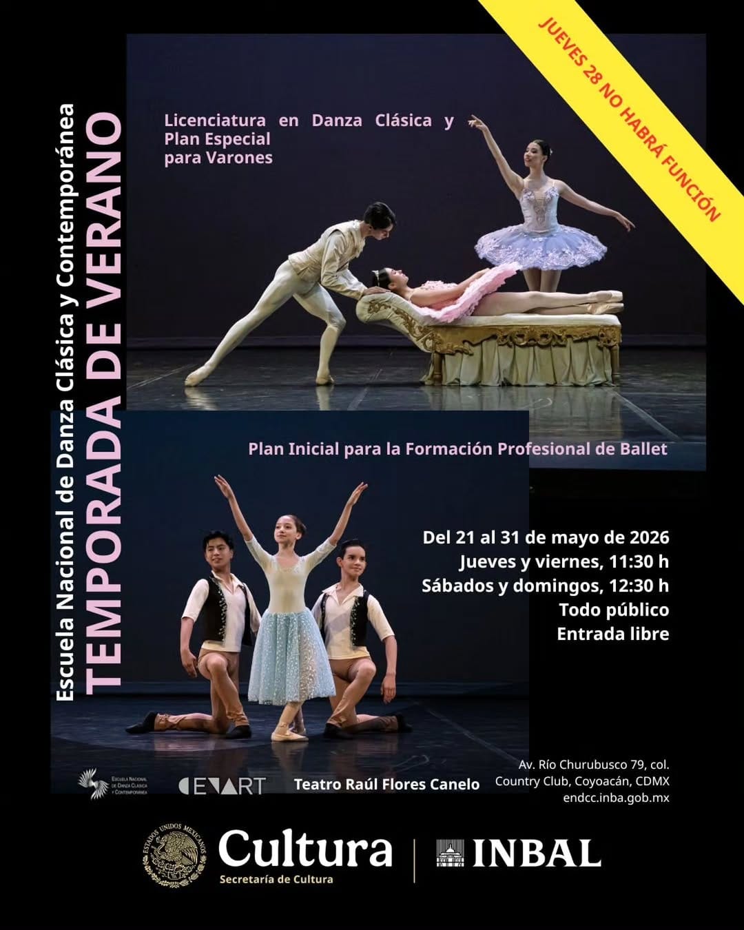 Post 6 by Escuela Nacional de Danza Clásica y Contemporánea del INBAL on Instagram (image)