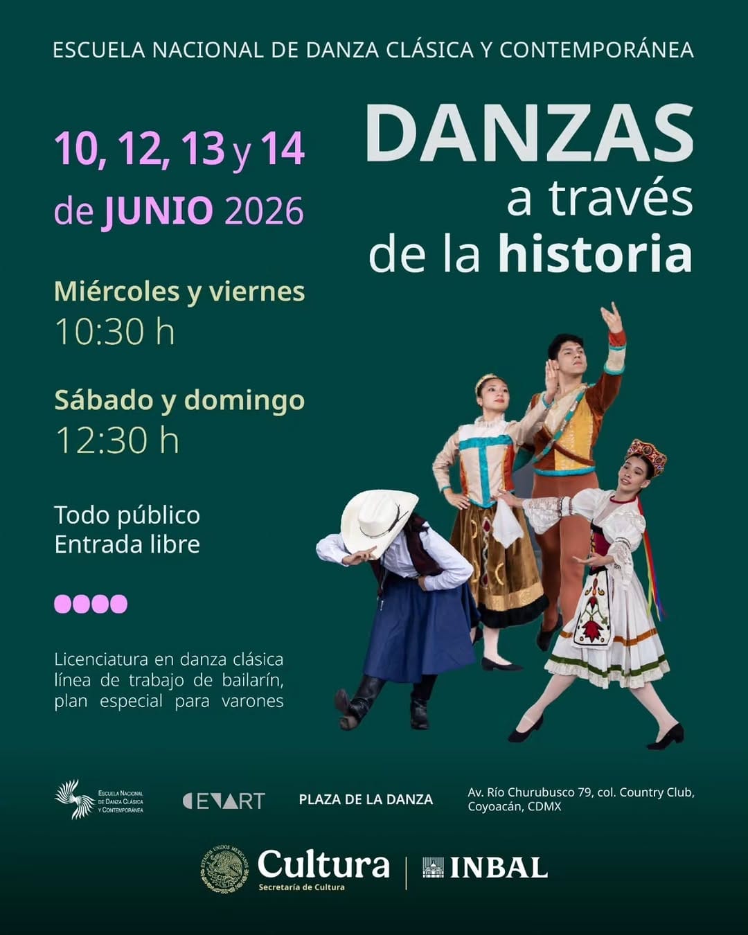 Post 2 by Escuela Nacional de Danza Clásica y Contemporánea del INBAL on Instagram (image)