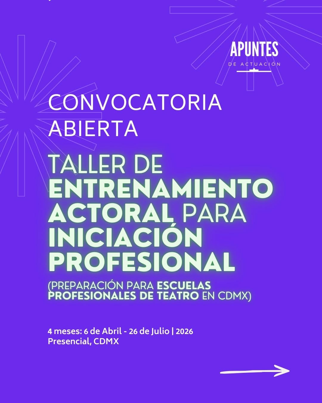 Post 8 by Apuntes de Actuación | Plataforma de profesionalización actoral on Instagram (carousel)