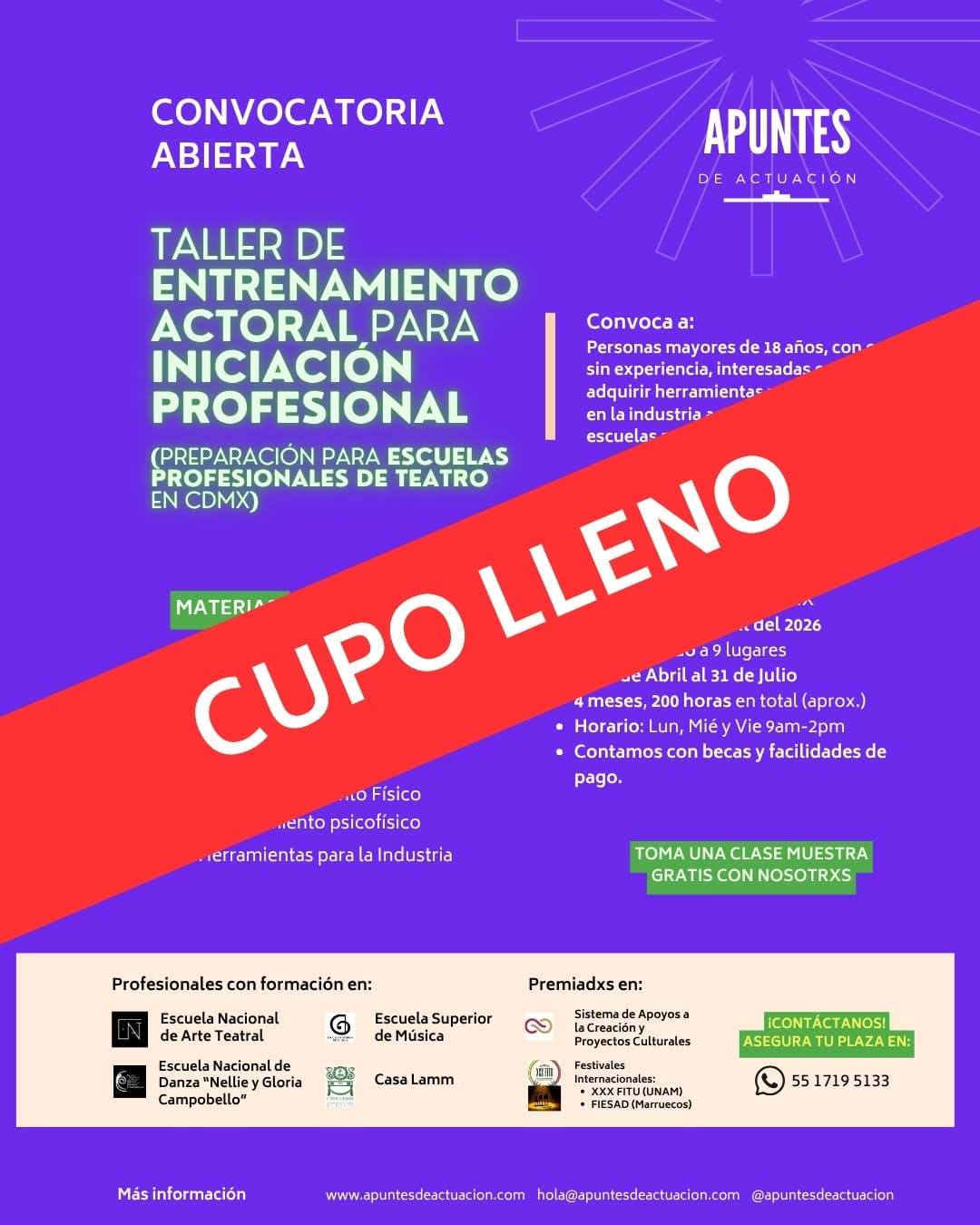 Post 4 by Apuntes de Actuación | Plataforma de profesionalización actoral on Instagram (carousel)