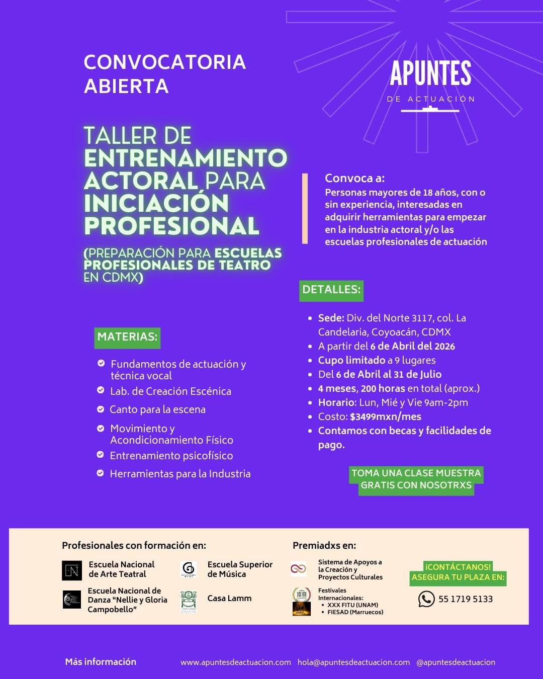 Post 7 by Apuntes de Actuación | Plataforma de profesionalización actoral on Instagram (carousel)