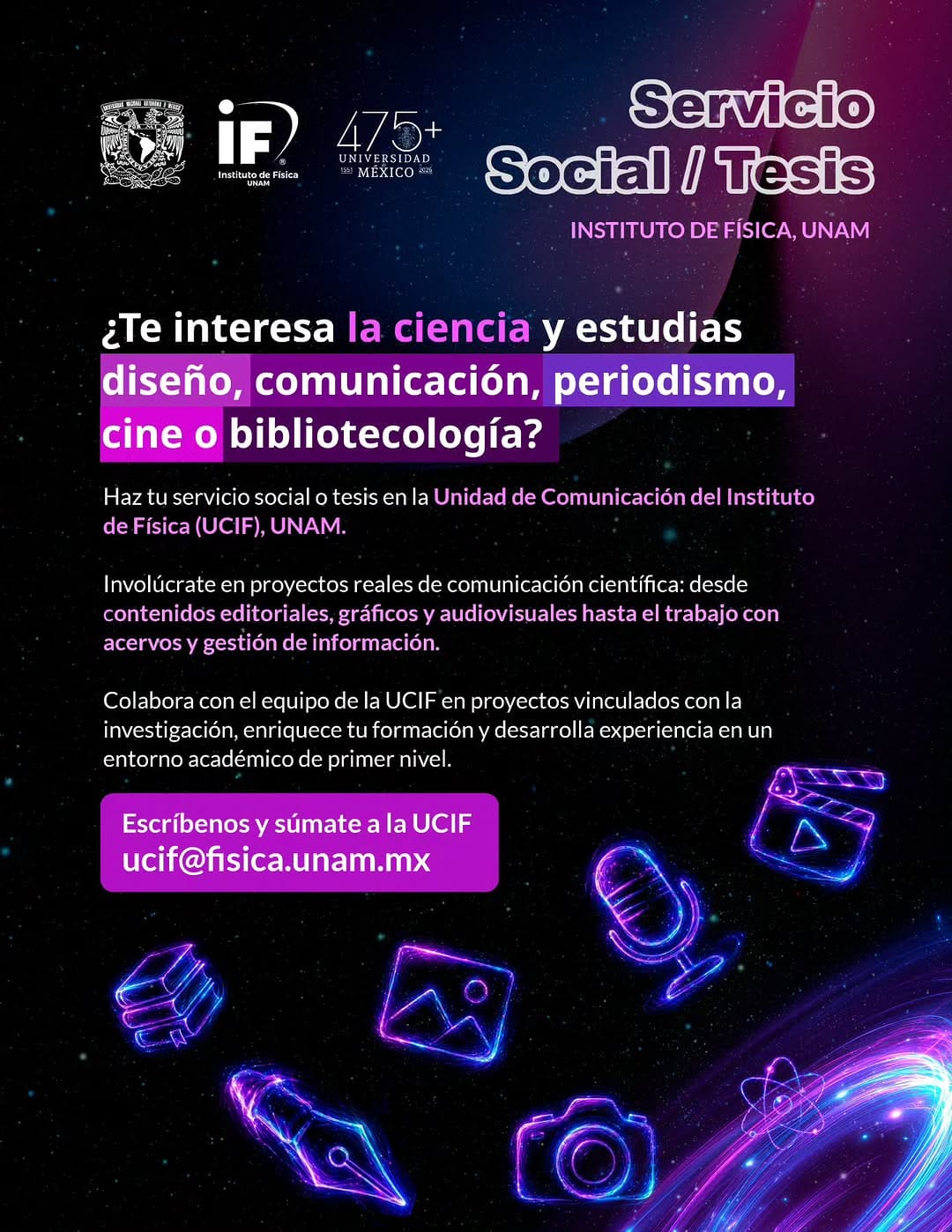 Post 5 by Instituto de Física UNAM on Instagram (image)