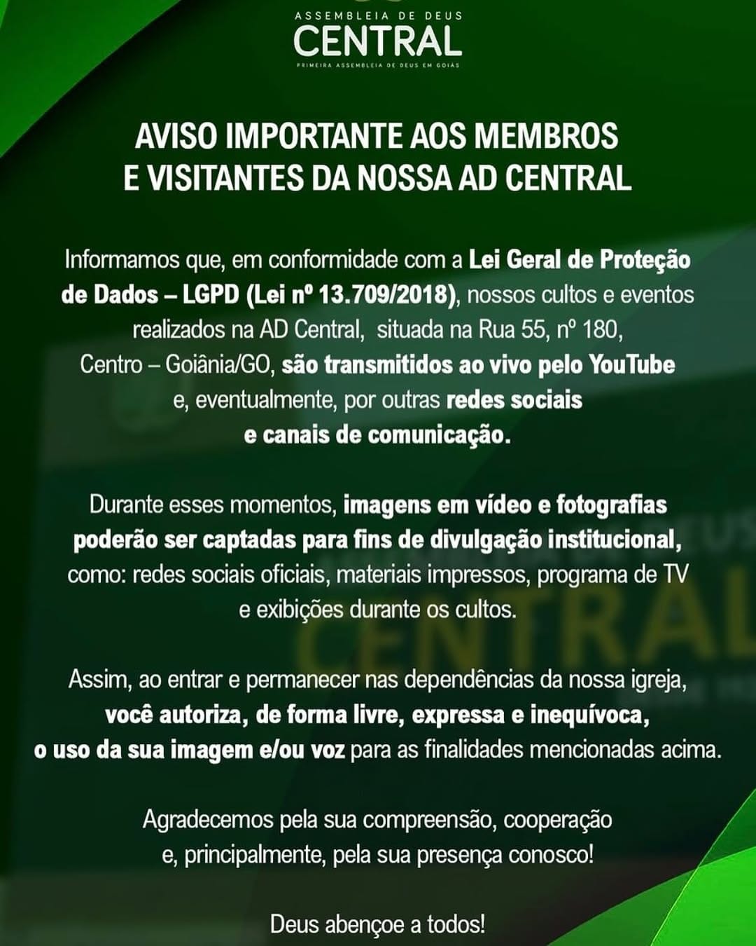 Post 10 by Igreja ADC Goiânia - PERFIL OFICIAL on Instagram (image)