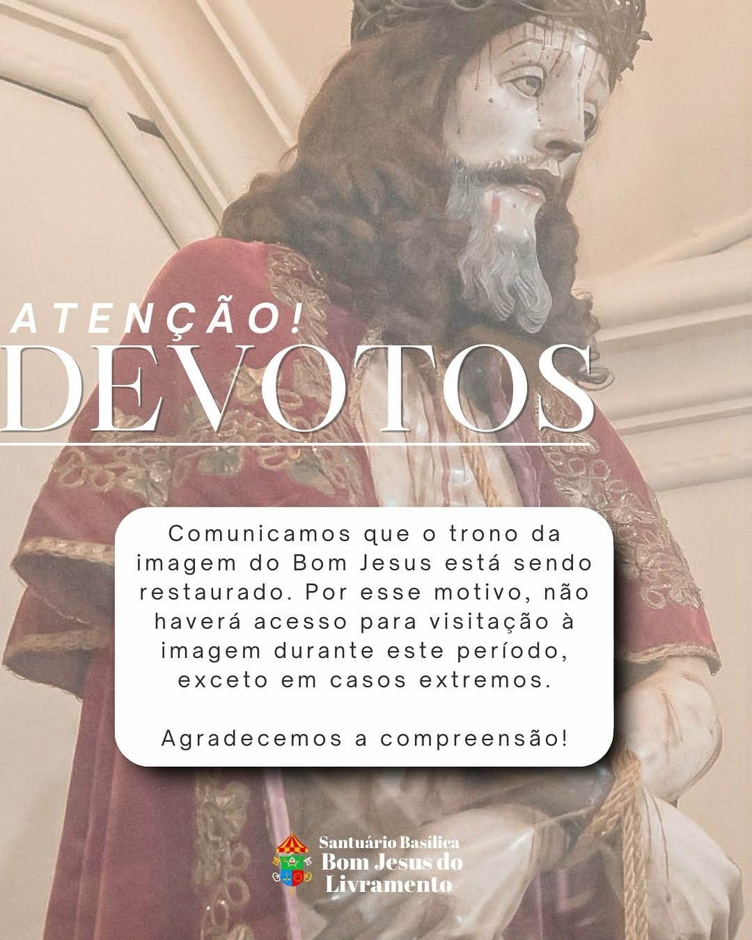 Post 9 by Santuário Basílica Bom Jesus do Livramento on Instagram (image)