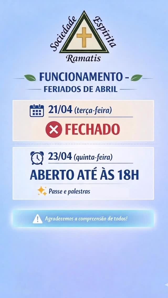 Post 9 by Sociedade Espírita Ramatis on Instagram (video)