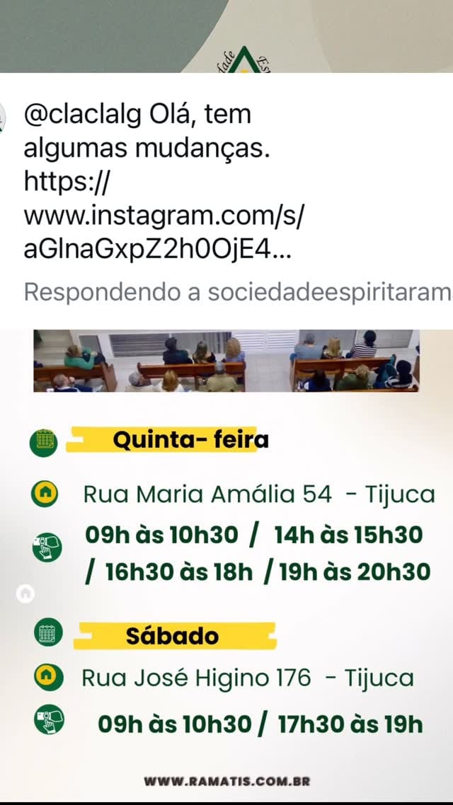 Post 5 by Sociedade Espírita Ramatis on Instagram (video)