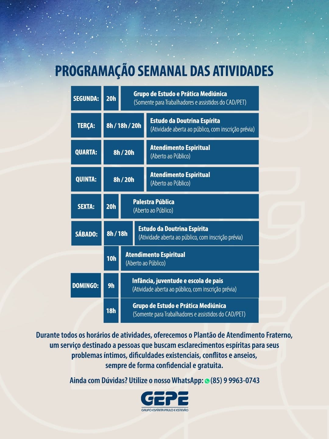 Post 10 by Grupo Espírita Paulo e Estevão on Instagram (image)