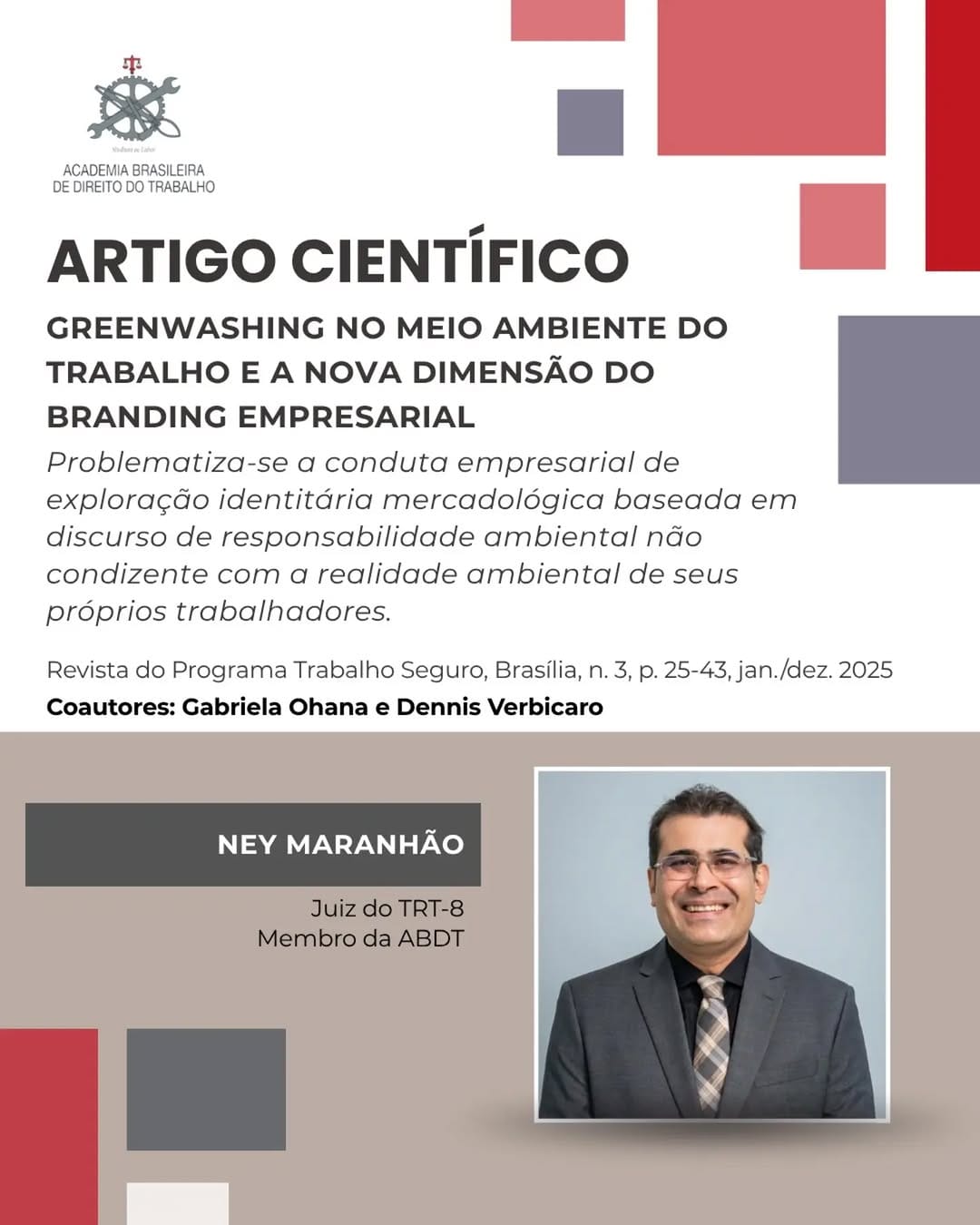 Post 3 by ABDT Brasil (Direito Trabalho) on Instagram (image)