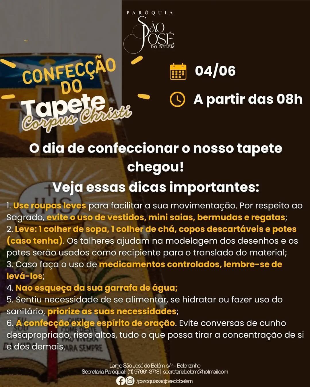 Post 10 by Paróquia São José do Belém on Instagram (image)