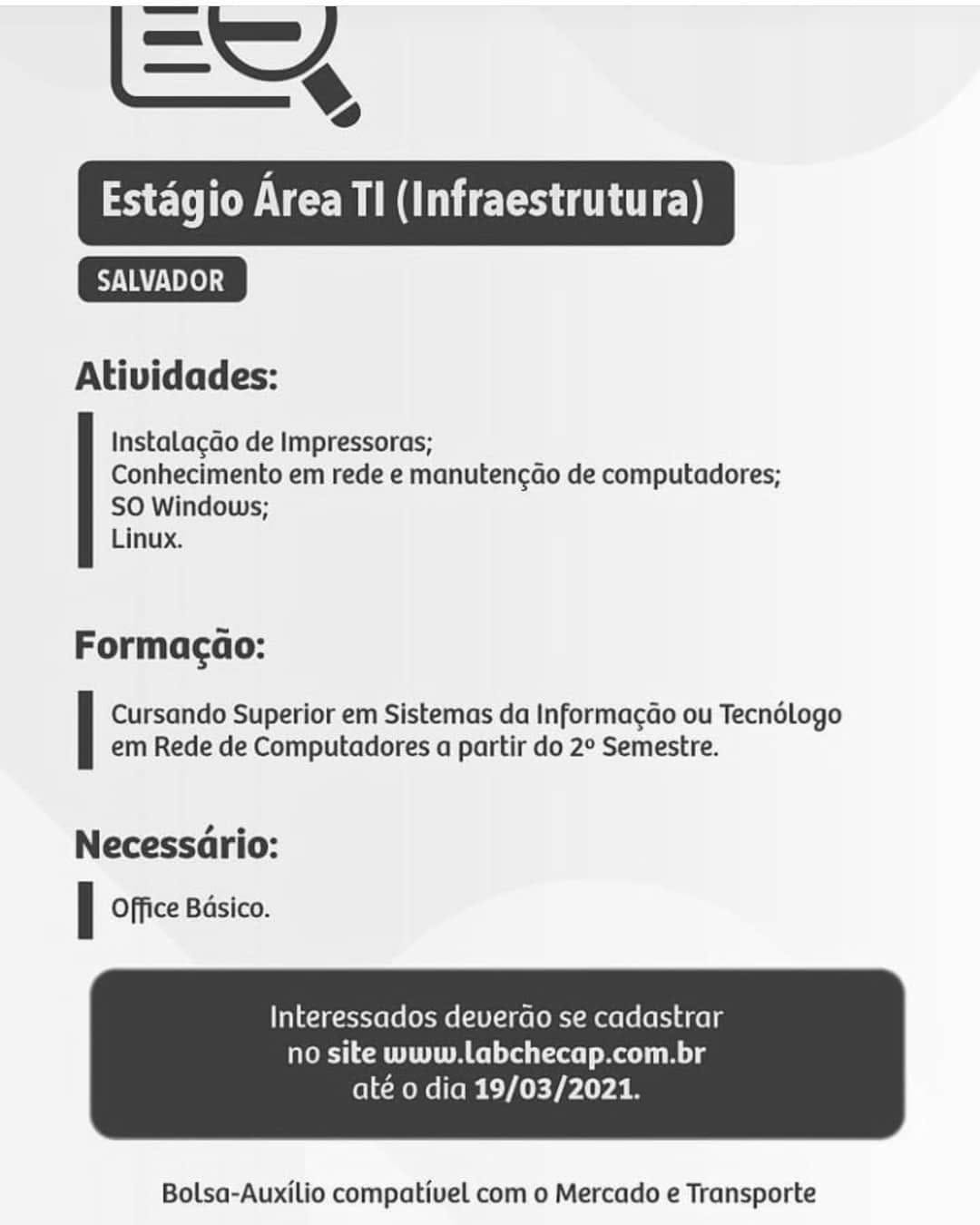 Post 6 by Vagas Emprego Bahia on Instagram (image)
