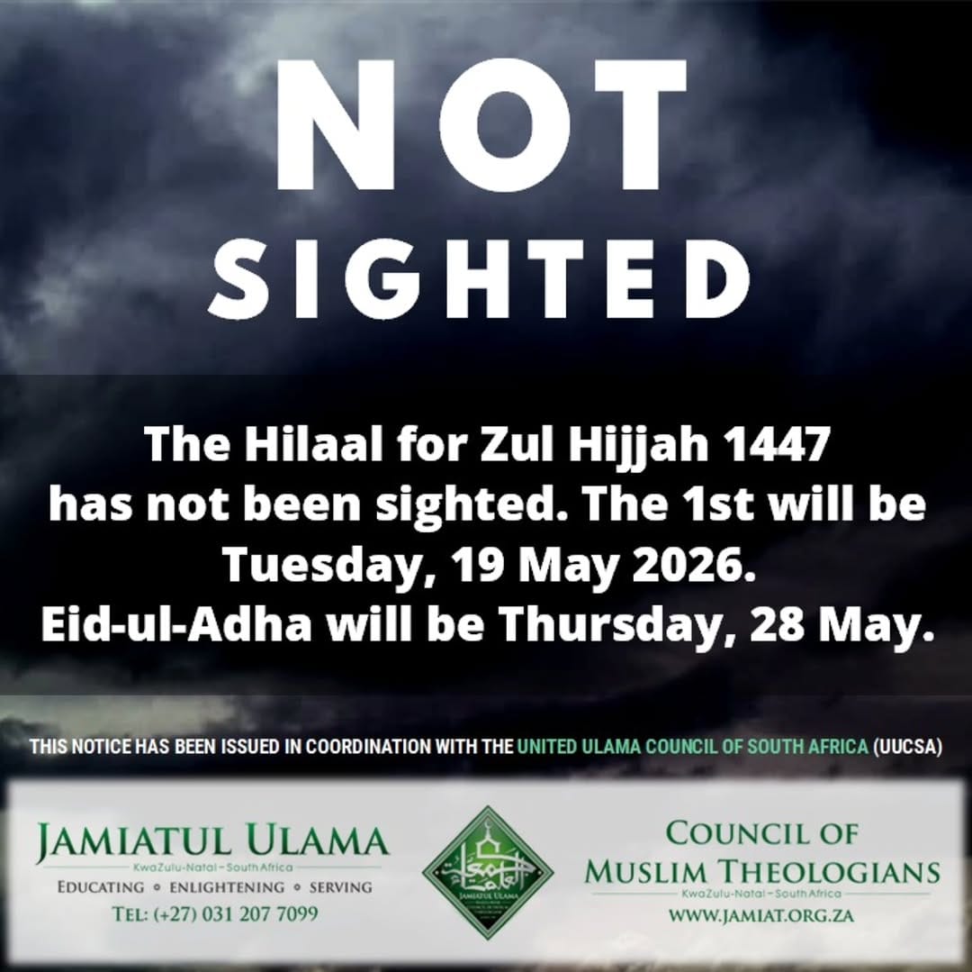 Post 3 by Jamiatul Ulama KZN on Instagram (image)