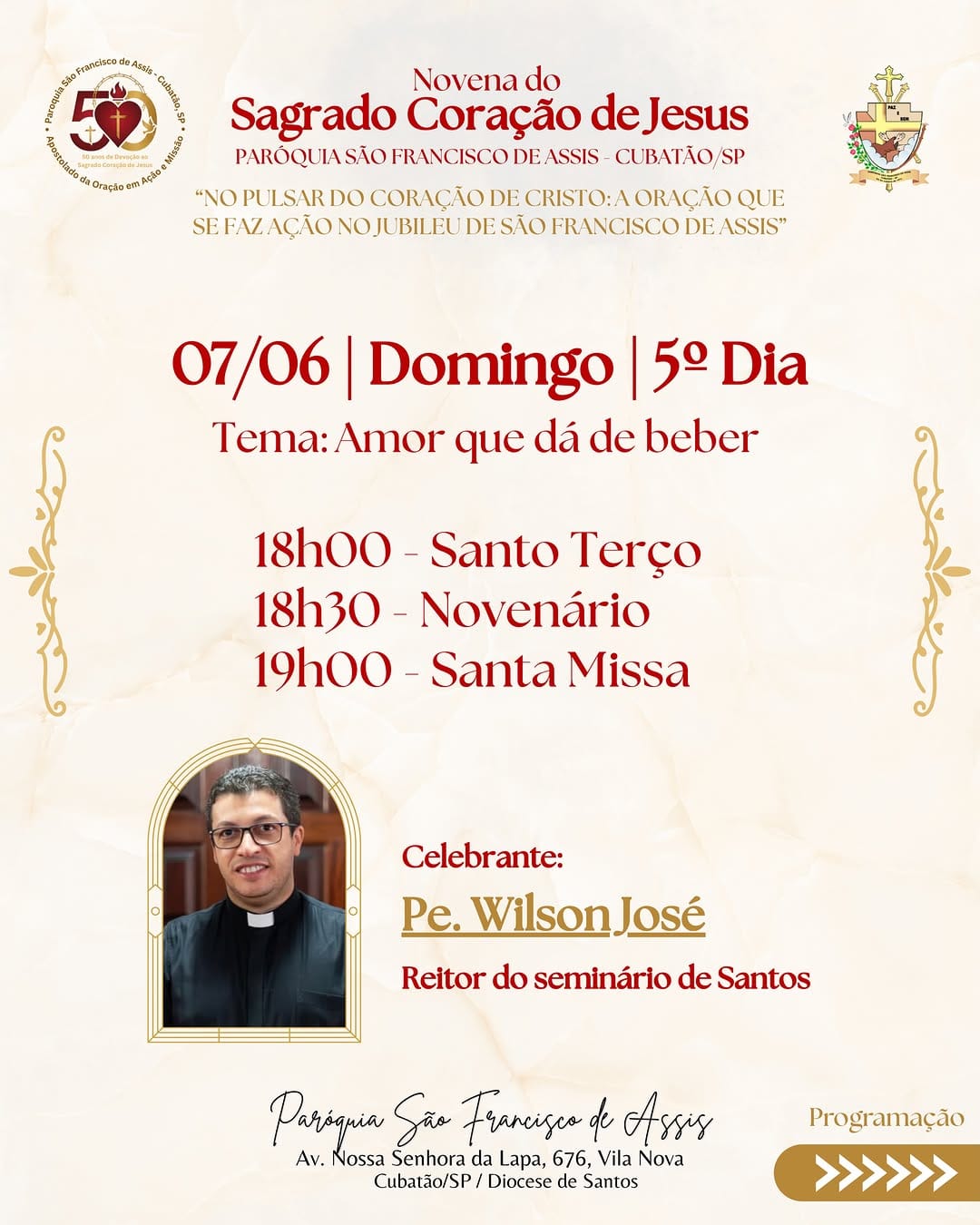 Post 1 by Paróq. São Francisco de Assis on Instagram (image)
