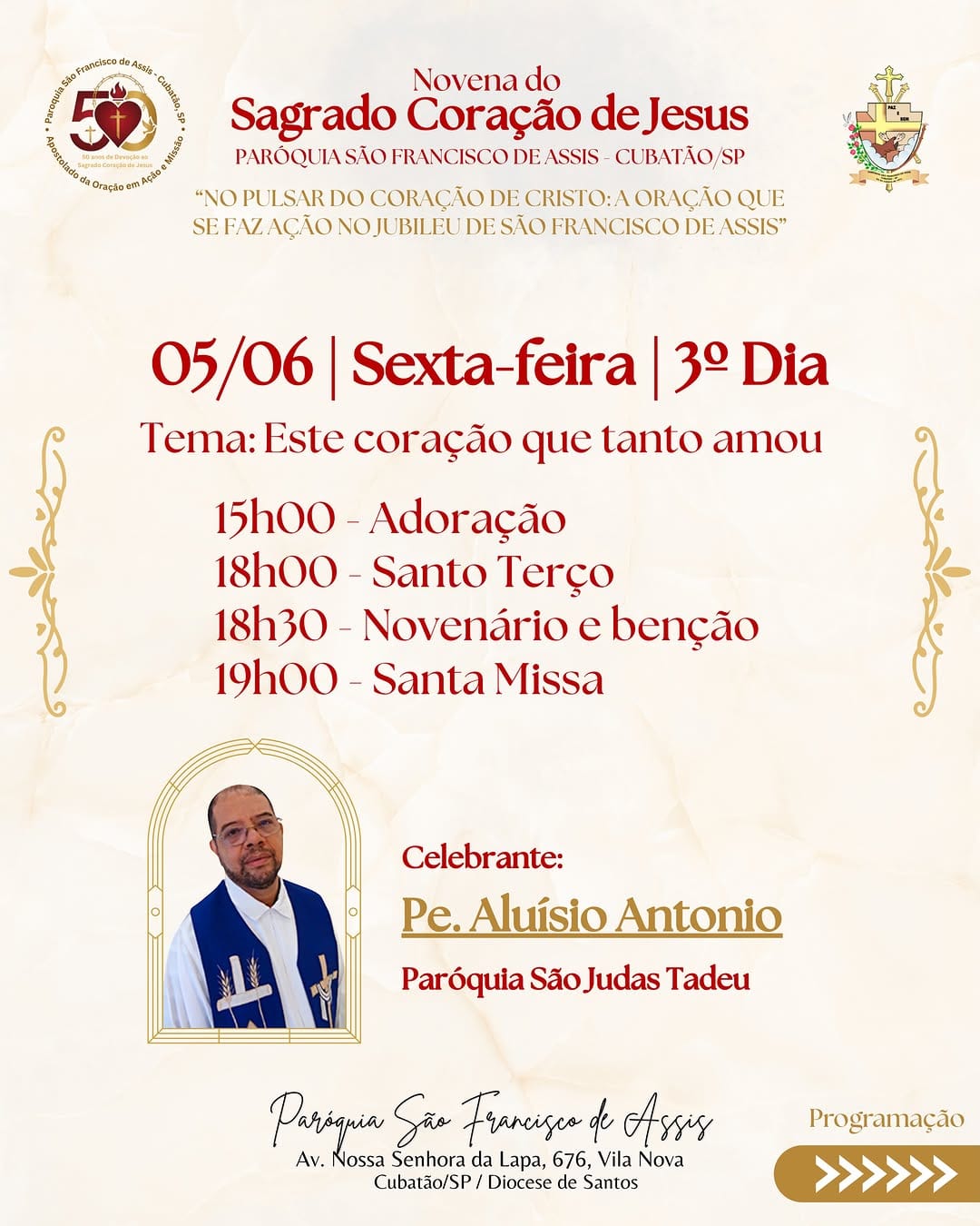 Post 5 by Paróq. São Francisco de Assis on Instagram (image)