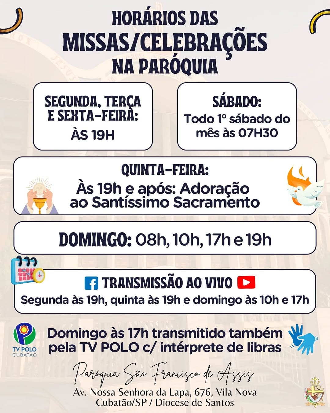 Post 10 by Paróq. São Francisco de Assis on Instagram (image)
