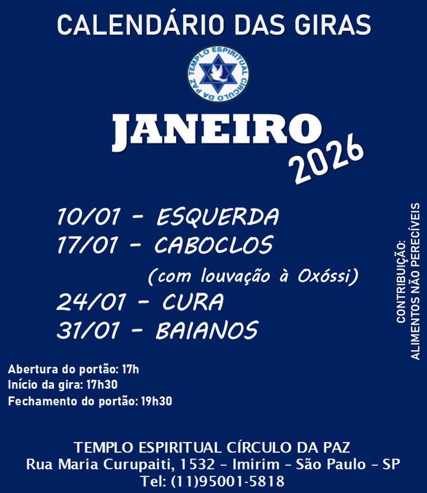 Post 6 by Templo Espiritual Círculo da Paz on Instagram (image)
