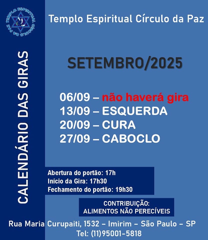 Post 10 by Templo Espiritual Círculo da Paz on Instagram (image)