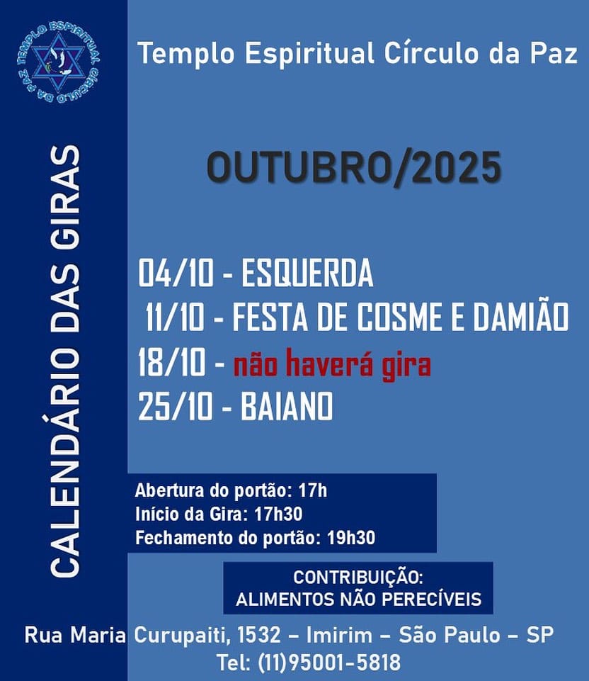 Post 9 by Templo Espiritual Círculo da Paz on Instagram (image)